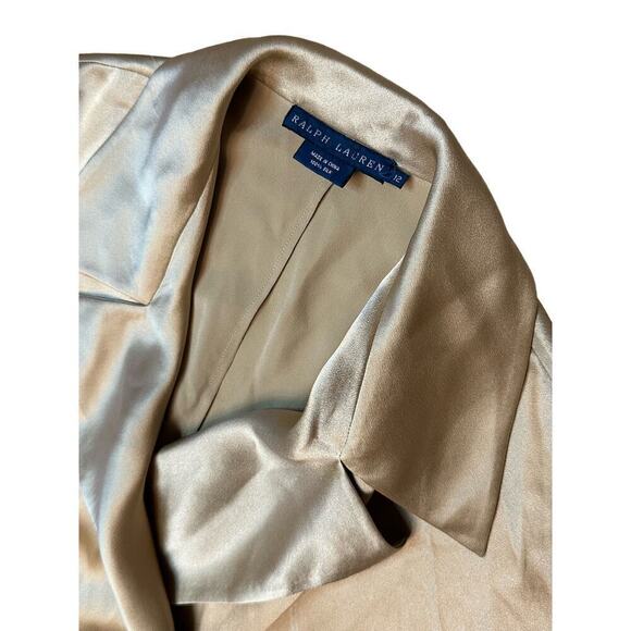 Ralph Lauren Champagne Silk Wrap Blouse - Picture 2 of 9
